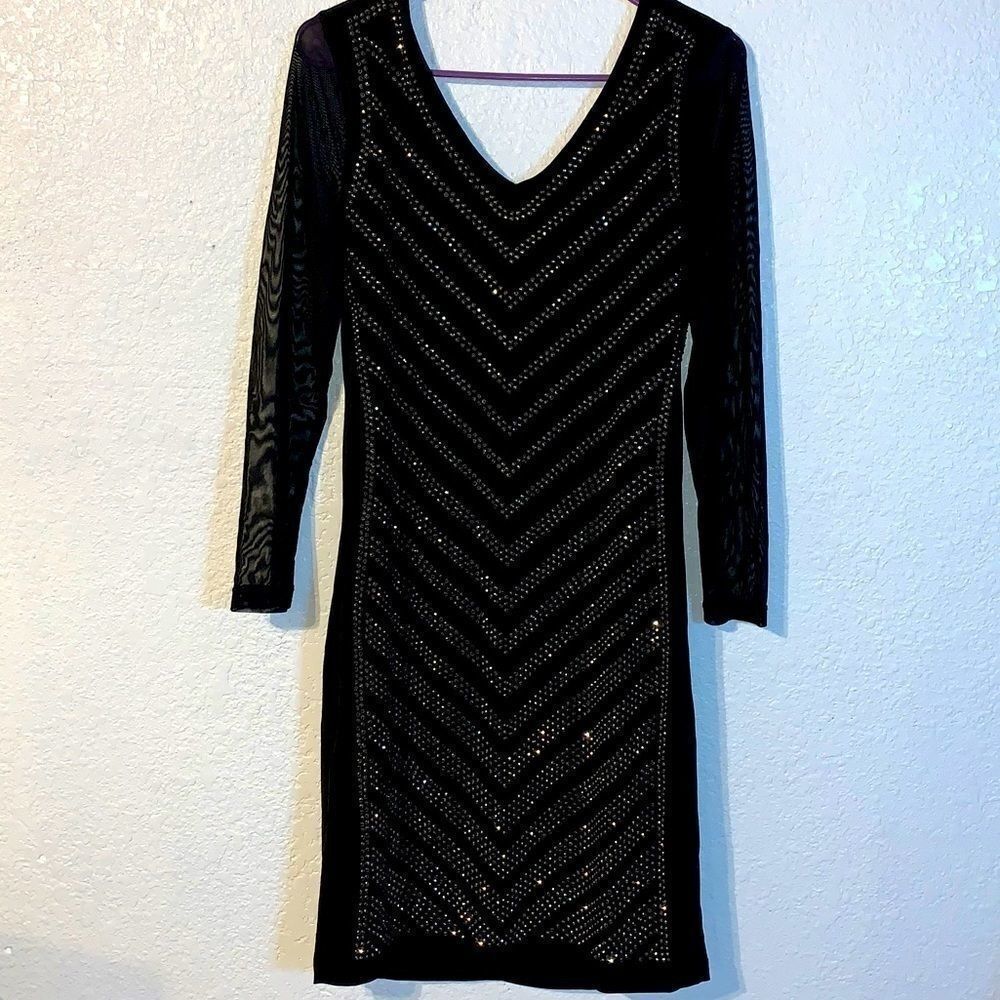 Carmen Marc Valvo Sparkling Studded dress